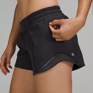 Lululemon‎ Women's Size 6 Hotty Hot Shorts LR Black Lined Athletic Sporty NWT